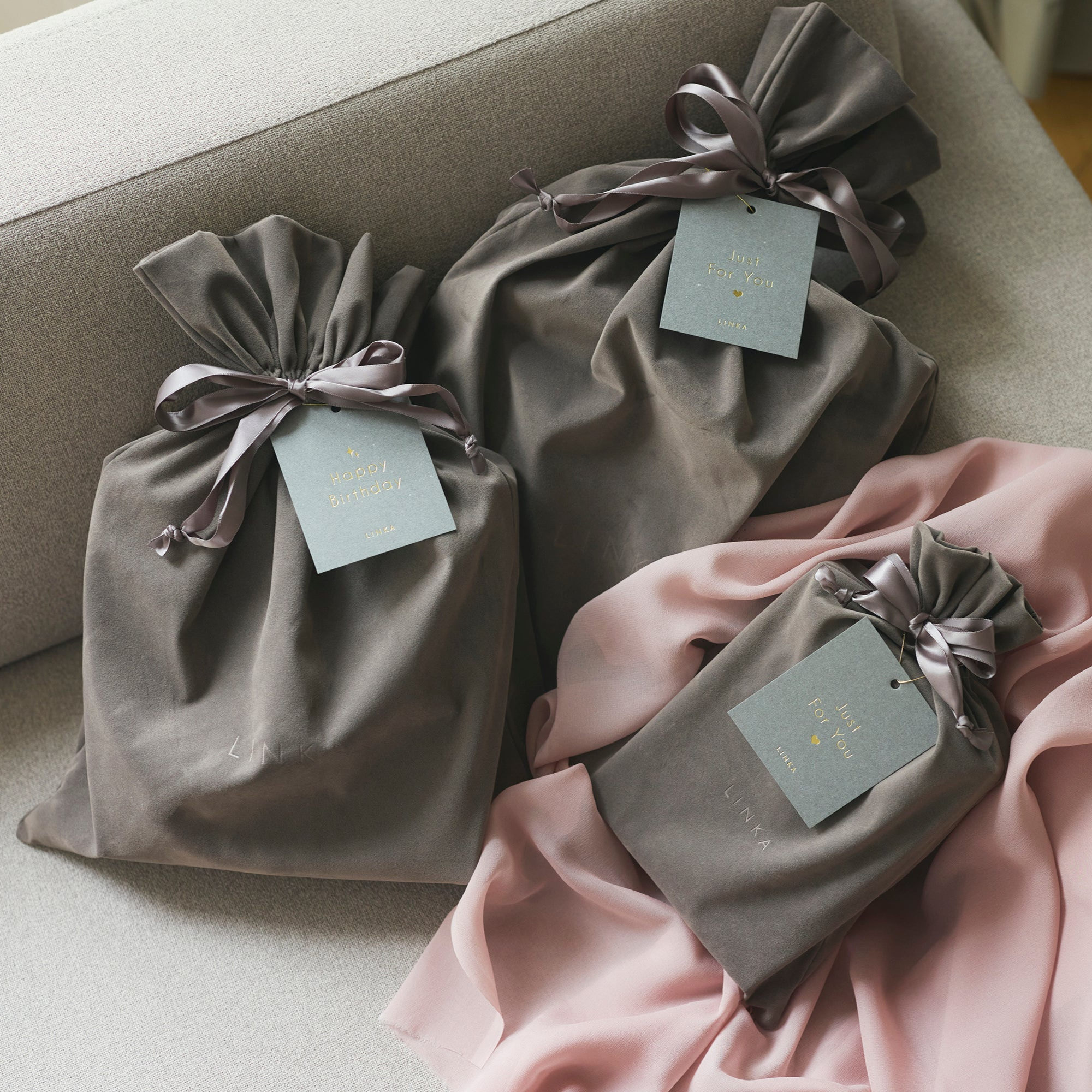 【単品】LINKA ギフト用ポーチ S/M/L